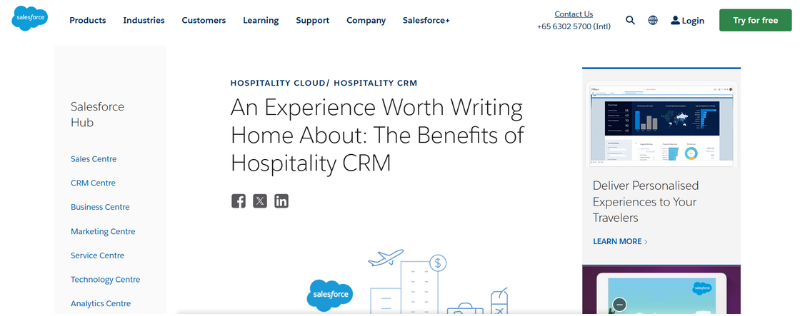 Best CRMs for Independent Hotels - Salesforce